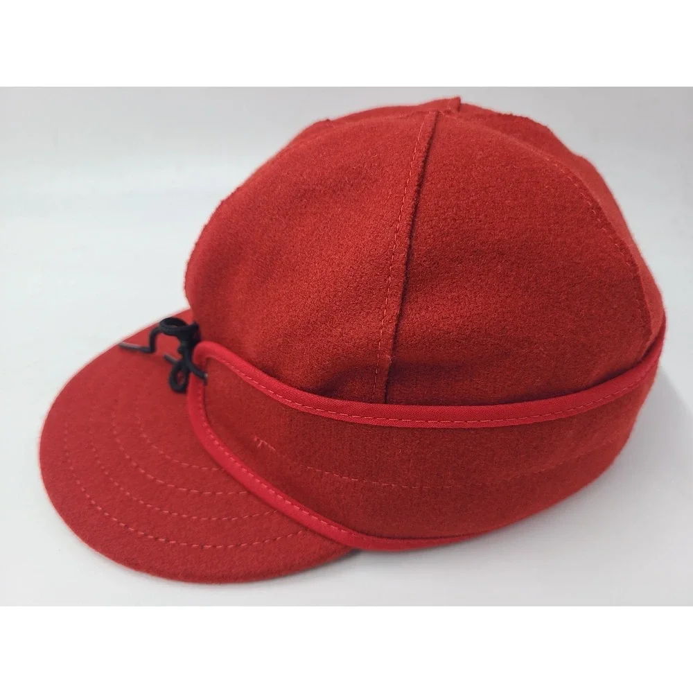 Stormy Kromer Fitted 6 5/8 Hat Cap Wool Blend Hunt Youth Men Women‎ Made USA Red